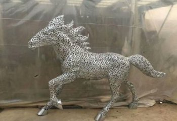 花片馬雕塑廠家 透視效果 不銹鋼花片馬雕塑工廠