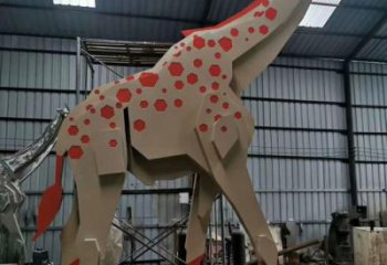 斑點(diǎn)長頸鹿雕塑廠家 抽象動物小品