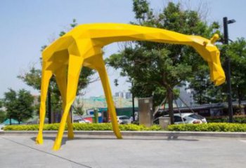 幾何長頸鹿雕塑廠家 幾何面類 不銹鋼幾何長頸鹿雕塑