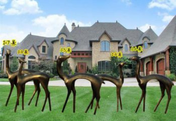 抽象梅花鹿雕塑廠家 幾何體型 抽象動(dòng)物小品