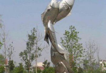 不銹鋼群魚雕塑廠家 魚群雕塑小品 群魚雕塑實(shí)景圖