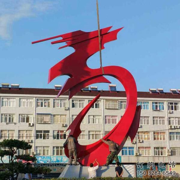 飛龍雕塑廠家 烤漆工藝 不銹鋼飛龍雕塑制作商