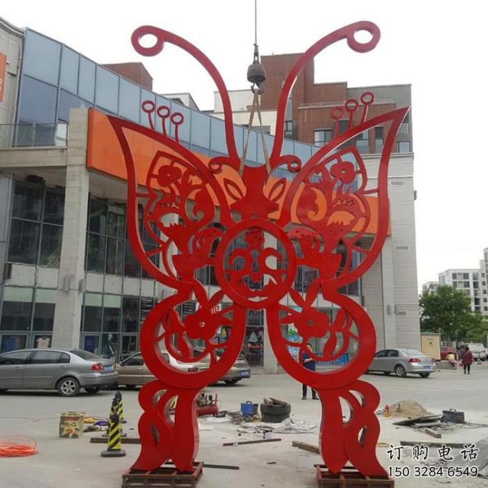 剪紙蝴蝶雕塑廠家 平面藝術(shù)結(jié)構(gòu) 不銹鋼動(dòng)物剪紙雕塑