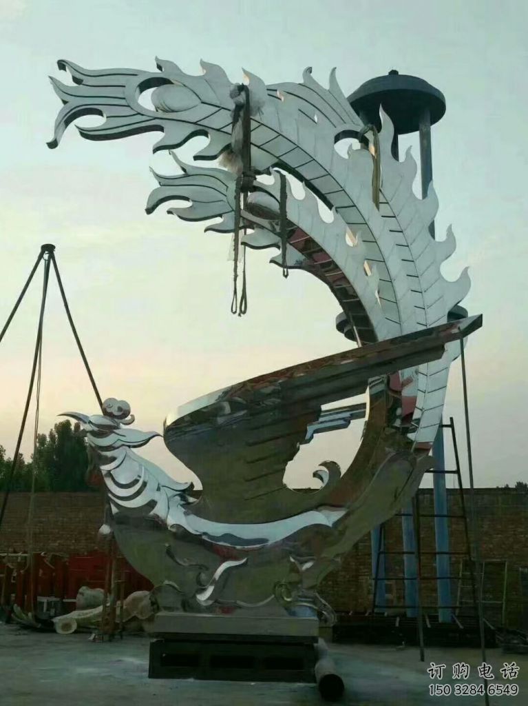 鳳凰雕塑廠家 鏡面動物雕塑 不銹鋼鏡面鳳凰雕塑