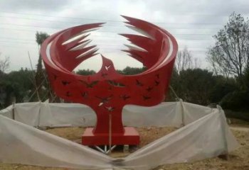 鳳凰雕塑廠家 雙翅飛翔式 不銹鋼雕塑鳳凰系列