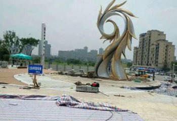 抽象鳳凰雕塑廠家 現代元素概念 不銹鋼鳳凰廠家雕塑