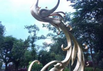 古典鳳凰雕塑廠家 古代藝術體 不銹鋼鳳凰雕塑產品