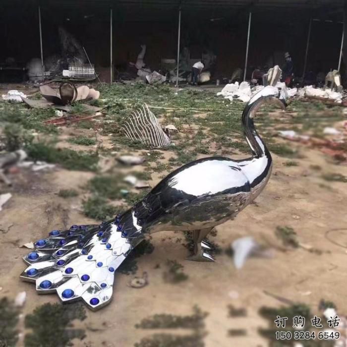 孔雀雕塑廠家 蘭陵金屬鏡面  提供不銹鋼孔雀雕塑