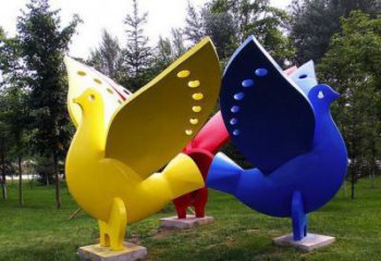 鴿子雕塑廠家 彩繪工藝 不銹鋼彩繪鴿子雕塑價格