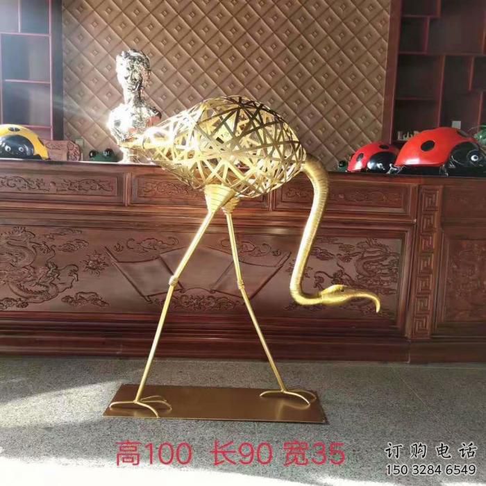 鏤空火烈鳥雕塑廠家 編織工藝 不銹鋼火烈鳥雕塑產(chǎn)品