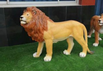 獅子雕塑 烤漆動(dòng)物擺件 大型獅子雕塑廠家