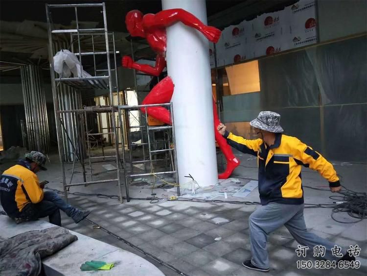 穿墻蜘蛛俠雕塑廠家 現代藝術人物 蜘蛛俠穿墻雕塑制作