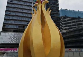 竹筍雕塑廠家 烤漆不銹鋼植物景觀雕塑