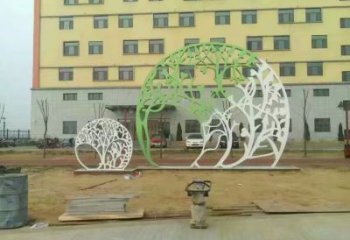 剪紙樹雕塑廠家 園林剪紙不銹鋼雕塑