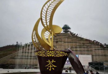茶樹(shù)雕塑廠家 不銹鋼園林標(biāo)識(shí)建筑雕塑