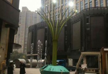 燈光樹雕塑廠家 不銹鋼園林燈光樹雕塑