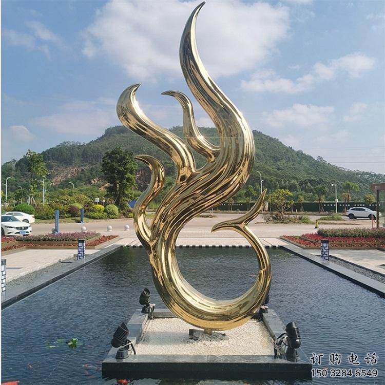 金鳳凰電鍍雕塑 抽象鳥不銹鋼電鍍雕塑