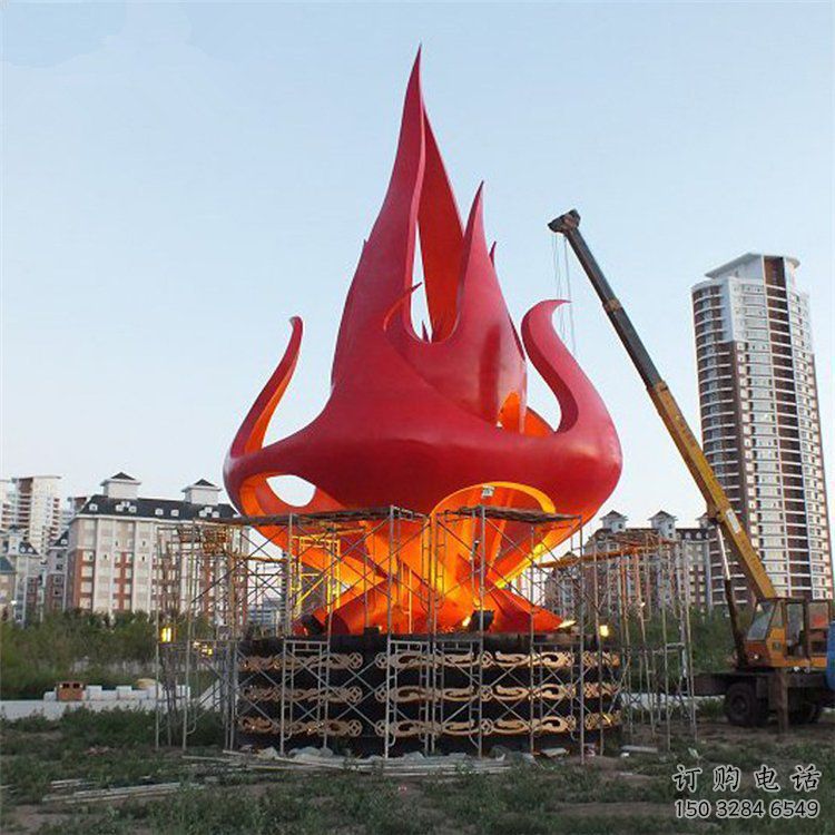 火苗雕塑 城市不銹鋼標(biāo)識(shí)雕塑擺件