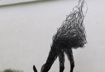 鋼絲鹿頭雕塑 不銹鋼半身鹿動物雕塑