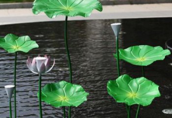 荷葉雕塑 仿真不銹鋼荷葉雕塑