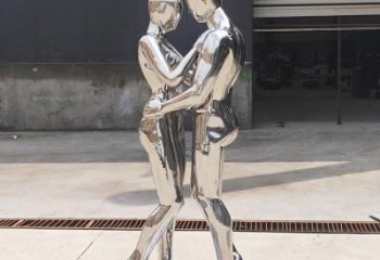 戀人雕塑 不銹鋼鏡面人物雕塑