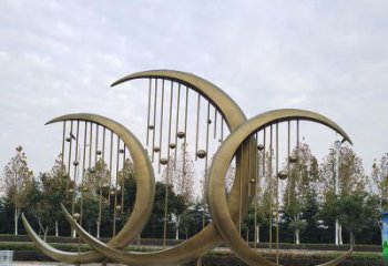 月亮雕塑 月亮水簾雕塑 不銹鋼月亮水簾雕塑廠家