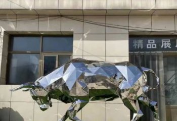 牛雕塑 幾何牛雕塑 幾何不銹鋼牛雕塑廠家