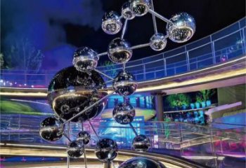 原子球雕塑廠家 科技技術雕塑 鏡面不銹鋼工藝