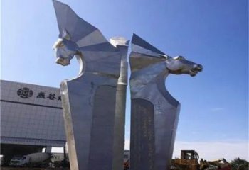 馬頭雕塑 地標(biāo)形象牌 不銹鋼馬頭雕塑廠家