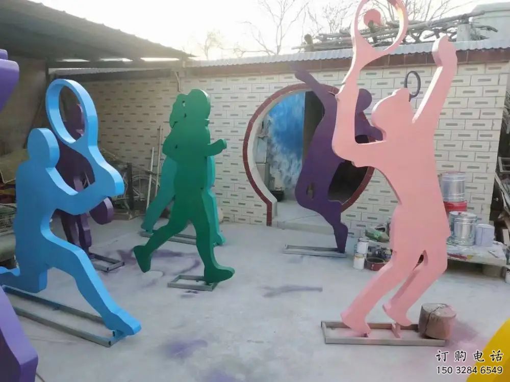 剪影體育人雕塑廠家 不銹鋼剪影人物雕塑