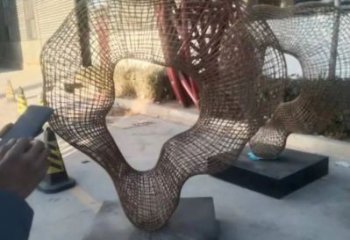 鏤空圓環雕塑廠家 編織工藝 不銹鋼鏤空圓環雕塑