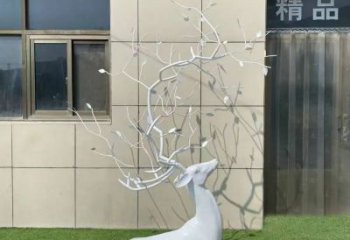 半身梅花鹿雕塑 不銹鋼半身梅花鹿雕塑