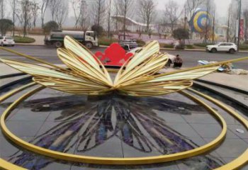 鈦金花朵雕塑廠家 鏤空工藝特點 陸地鈦金花朵雕塑擺放