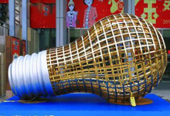 電燈泡雕塑 夢(mèng)想主題雕塑 不銹鋼電燈泡雕塑廠家