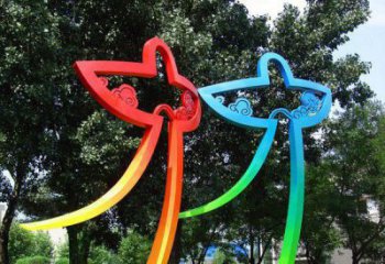 抽象風箏雕塑廠家 公園美陳裝飾  不銹鋼抽象風箏雕塑