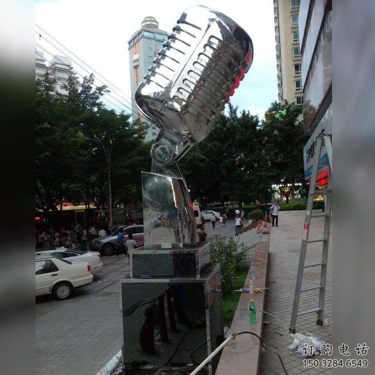 留聲機雕塑廠家 戶外藝術品 不銹鋼留聲機雕塑加工