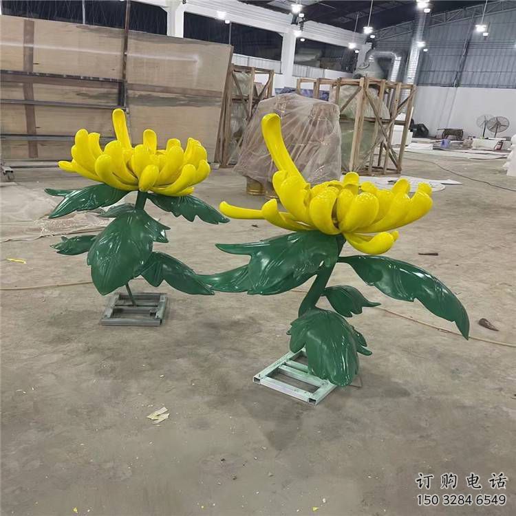 菊花雕塑廠家 植物花卉體系 不銹鋼菊花雕塑制作