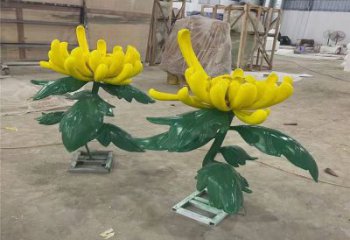 菊花雕塑廠家 植物花卉體系 不銹鋼菊花雕塑制作