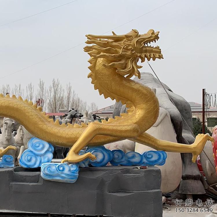 龍雕塑 噴漆彩繪動物雕塑 戶外不銹鋼龍雕塑廠家