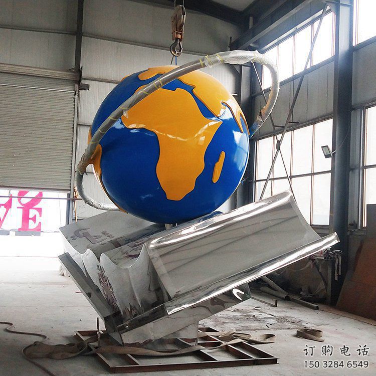 地球儀雕塑 商業街噴漆小品 戶外大型地球儀雕塑廠家