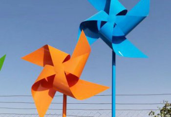 風車雕塑 街道噴漆小品 大型不銹鋼風車雕塑廠家