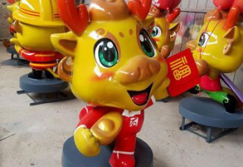 龍雕塑 彩繪動(dòng)物擺件 幼兒園卡通龍雕塑廠家