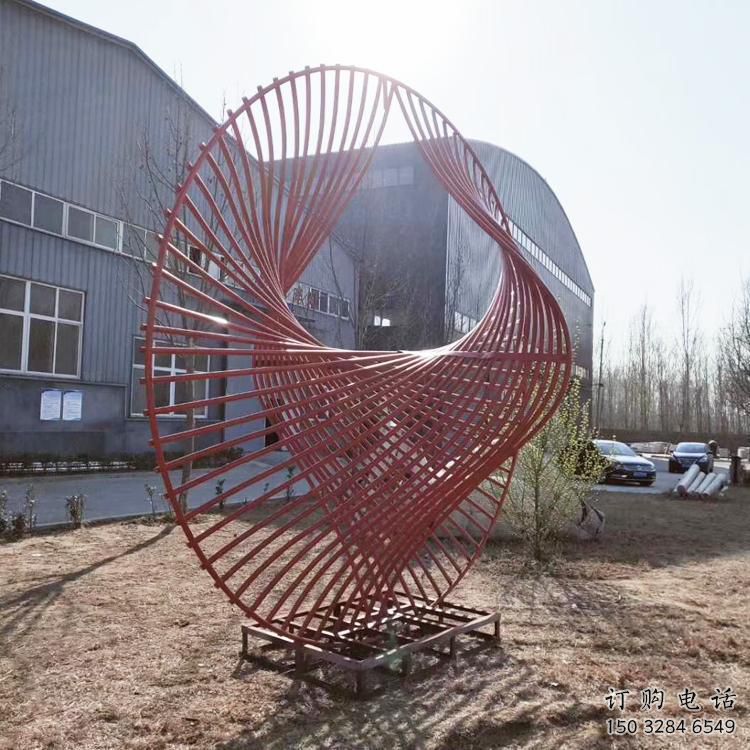圓環雕塑 拉絲烤漆擺件 戶外不銹鋼圓環雕塑廠家