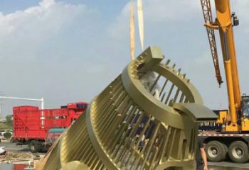 廣場魚尾雕塑 鏤空異形小品 抽象魚尾雕塑