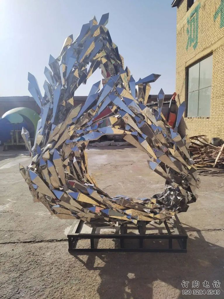 魚兒雕塑 中式異形擺件 鏡面不銹鋼魚兒雕塑廠家