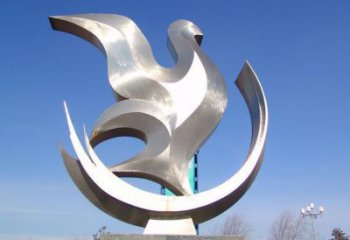 白鴿雕塑 中式村口擺件 大型鏡面白鴿雕塑廠家