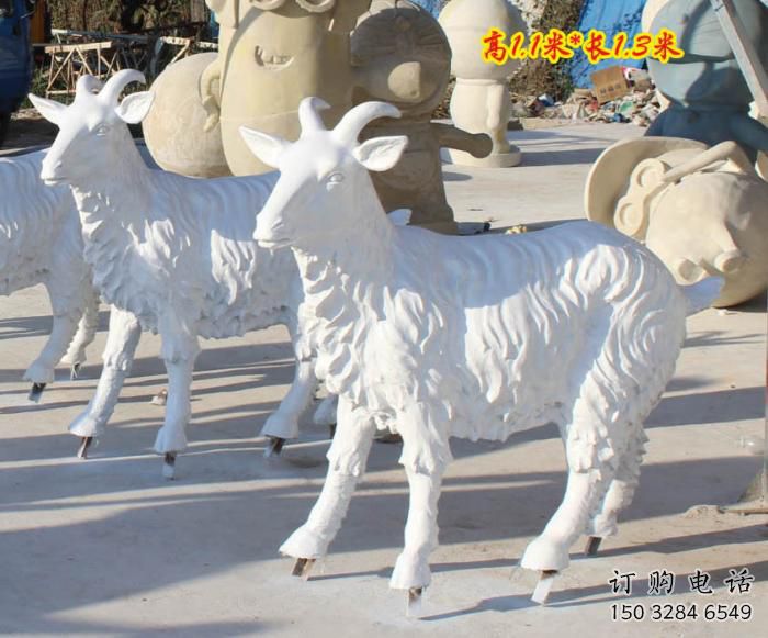 公園山羊雕塑 草地仿真小品 戶外中式山羊雕塑廠家
