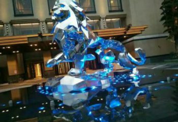 商場獅子雕塑廠家 中式室內(nèi)小品 酒店拉絲獅子雕塑