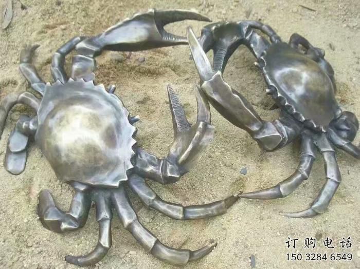 戶外螃蟹雕塑廠家 海洋賓館小品 酒店拉絲螃蟹雕塑