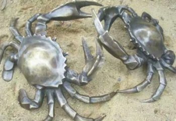 戶外螃蟹雕塑廠家 海洋賓館小品 酒店拉絲螃蟹雕塑